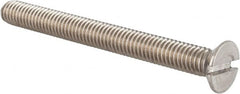 Value Collection - M6x1.00 Metric Coarse, 60mm OAL Slotted Drive Machine Screw - Flat Head, Grade 18-8 & A2 Stainless Steel, Uncoated, Without Washer - Exact Tooling