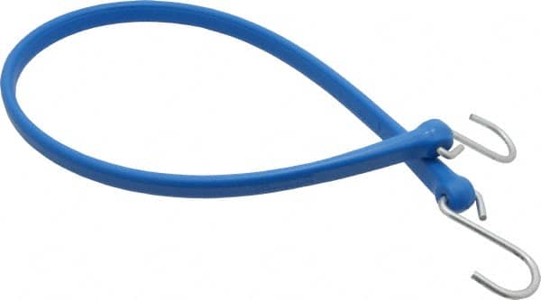 The Perfect Bungee - Heavy Duty Tie Down with S Hook - 36" OAL, Blue - Exact Tooling
