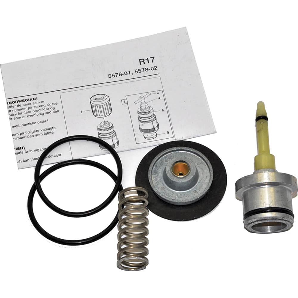 Norgren - FRL Parts; Product Type: Relieving Repair Kit ; For Use With: R17 regulator ; Compatible Tool Type: Regulator ; Includes: SPRING, O-RINGS, STEM VALVE, ASSEMBLY, RELIEVING DIAPGRAGM - Exact Tooling