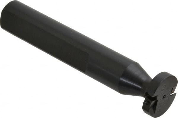 Cutting Tool Technologies - Shank Connection, 1/4" Cutting Width, 1/4" Depth of Cut, 1" Cutter Diam, 1 Tooth Indexable Slotting Cutter - 3/4" Shank Diam, DSSC Toolholder, 1215 Insert, Neutral Cutting Direction - Exact Tooling