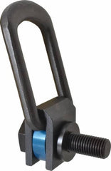 Jergens - 3,050 kg. Load Limit, Alloy Steel Side Pull Hoist Ring - Black Oxide Finish, M24x3.0 Thread Size, 67 mm Diameter Ring - Exact Tooling