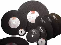 Made in USA - 7" 60 Grit Aluminum Oxide Cutoff Wheel - 1/16" Thick, 1/2" Arbor, 5,184 Max RPM, Use with Stationary Tools - Exact Tooling