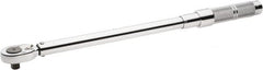 Proto - 1/2" Drive Micrometer Type Ratchet Head Torque Wrench - 47 N/m to 210 N/m Torque, 21-1/2" OAL, 1.36 N/m Graduation, Ratchet Head - Exact Tooling