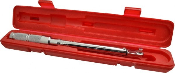 Proto - 3/8" Drive Micrometer Fixed Head Torque Wrench - 200 In/Lb to 119 N/m Torque, 15-13/64" OAL, 5 In/Lb Graduation, Ratchet Head - Exact Tooling
