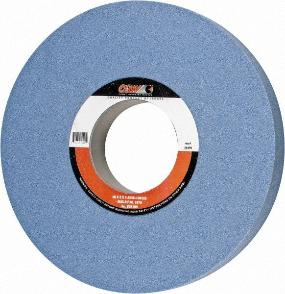 Camel Grinding Wheels - 16" Diam x 5" Hole x 2" Thick, I Hardness, 46 Grit Surface Grinding Wheel - Aluminum Oxide, Type 1, Coarse Grade, 1,671 Max RPM, Vitrified Bond, No Recess - Exact Tooling