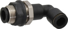 Legris - 3/8" OD, Tube to Tube, Nylon/Nickel Plated Brass Push-to-Connect Bulkhead Union Elbow - 290 Max psi - Exact Tooling