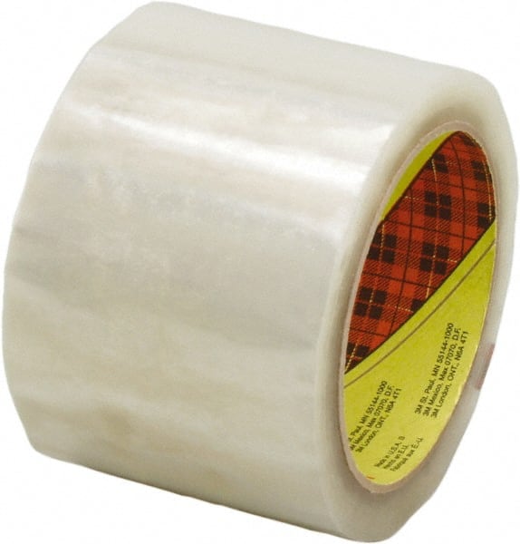 3M - 72mm x 914m Clear Rubber Adhesive Sealing Tape - Polypropylene Film Backing, 1.9 mil Thick, 22 Lb Tensile Strength, Series 371 - Exact Tooling