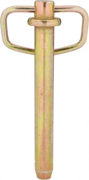 Made in USA - 3/4" Pin Diam, 6" Long, Zinc Plated Steel Pull Ring Hitch Pin - 5-1/4" Usable Length - Exact Tooling