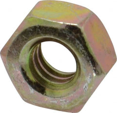 Value Collection - 1/4-20 UNC Steel Right Hand Hex Nut - 7/16" Across Flats, 7/32" High, Zinc Yellow Dichromate Finish - Exact Tooling