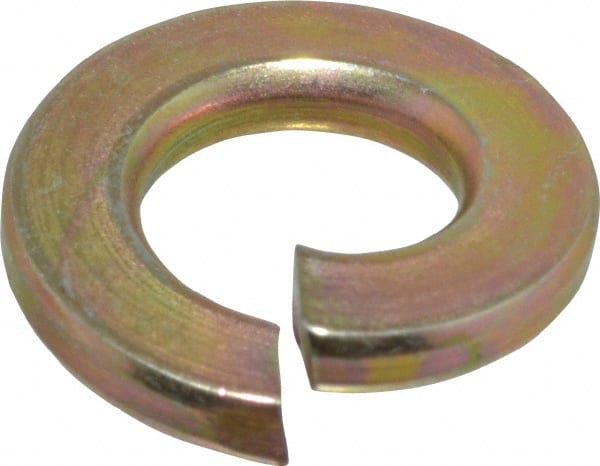 Value Collection - 1/4", 0.062" Thick Split Lock Washer - Grade 8 Alloy Steel, Zinc-Plated Finish, 0.252" Min ID, 0.26" Max ID, 0.377" Min OD, 0.487" Max OD - Exact Tooling