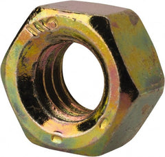 Value Collection - 5/16-18 UNC Steel Right Hand Hex Nut - 1/2" Across Flats, 17/64" High, Zinc Yellow Dichromate Finish - Exact Tooling
