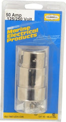 Hubbell Wiring Device-Kellems - 125/250 VAC, 50 Amp, NonNEMA Configuration, Marine Grade, Self Grounding Connector - 1 Phase, 3 Poles, IP20, 0.44 to 1.14 Inch Cord Diameter - Exact Tooling