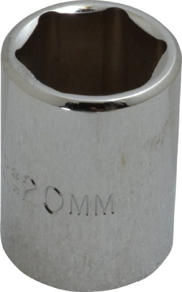 Proto - 1/2" Drive, Standard Hand Socket - 6 Points, 1-1/2" OAL, Chrome Finish - Exact Tooling
