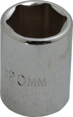 Proto - 1/2" Drive, Standard Hand Socket - 6 Points, 1-1/2" OAL, Chrome Finish - Exact Tooling