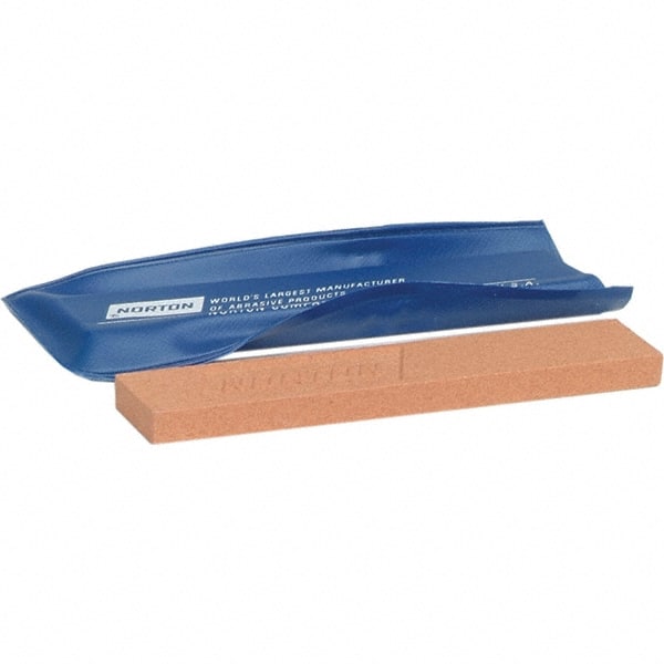 Norton - 4" Long x 3/4" Wide x 1/4" Thick, Aluminum Oxide Sharpening Stone - Flat Stone, Fine Grade - Exact Tooling