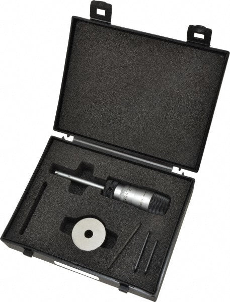 Starrett - 1/4" to 5/16", 2-1/4" Gage Depth, Mechanical Inside Hole Micrometer - 0.0003" Graduation, 0.00015" Accuracy, Ratchet Stop Thimble - Exact Tooling