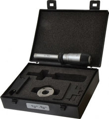 Starrett - 1/2" to 5/8", 2-7/16" Gage Depth, Mechanical Inside Hole Micrometer - 0.0003" Graduation, 0.00015" Accuracy, Ratchet Stop Thimble - Exact Tooling