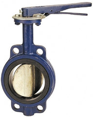 NIBCO - 5" Pipe, Wafer Butterfly Valve - Lever Handle, Cast Iron Body, Buna-N Seat, 200 WOG, Ductile Iron Disc, Stainless Steel Stem - Exact Tooling