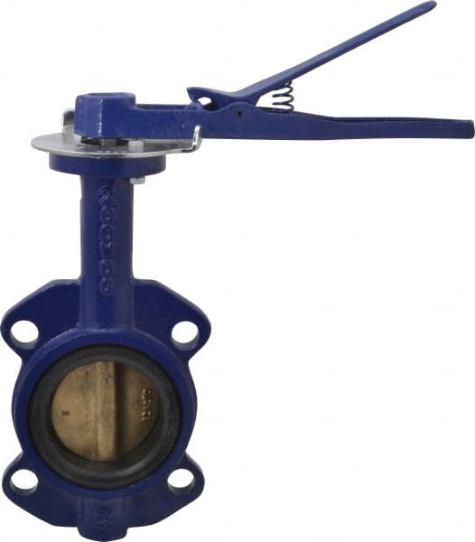 NIBCO - 3" Pipe, Wafer Butterfly Valve - Lever Handle, Cast Iron Body, EPDM Seat, 200 WOG, Aluminum Bronze Disc, Stainless Steel Stem - Exact Tooling