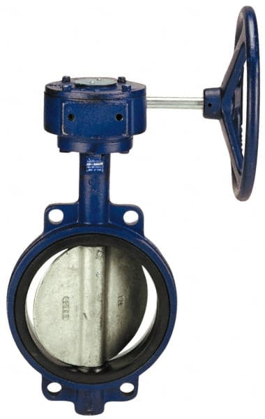 NIBCO - 12" Pipe, Wafer Butterfly Valve - Gear Handle, Cast Iron Body, Buna-N Seat, 200 WOG, Ductile Iron Disc, Stainless Steel Stem - Exact Tooling