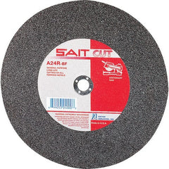 Sait - 12" 24 Grit Aluminum Oxide Cutoff Wheel - 1/8" Thick, 1" Arbor, 5,100 Max RPM, Use with Stationary Tools - Exact Tooling