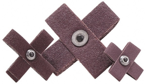 Merit Abrasives - 80 Grit, Medium Grade, Aluminum Oxide Cross Pad - 4" Long x 4" Wide x 1-1/2" Thick, 8 Ply - Exact Tooling