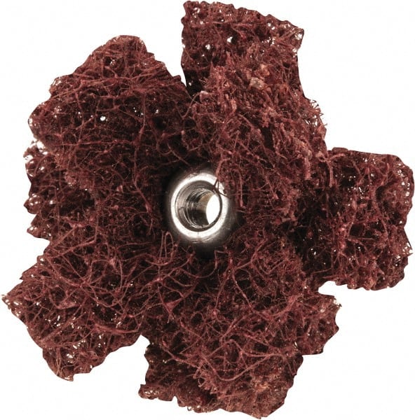 Merit Abrasives - 1-1/2" Diam Medium Density Cross Buff - 2 Plys, 8-32 Thread, Coarse Grade, 23,000 Max RPM - Exact Tooling