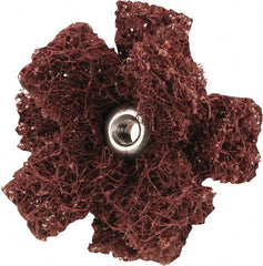 Merit Abrasives - 1-1/2" Diam Medium Density Cross Buff - 2 Plys, 8-32 Thread, Coarse Grade, 23,000 Max RPM - Exact Tooling