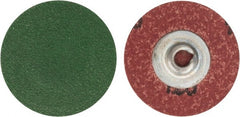 Merit Abrasives - 1-1/2" Disc Diam, 120 Grit, Zirconia Alumina Quick Change Disc - Type S Attaching System, Coated, Blue, Fine Grade, 30,000 RPM - Exact Tooling