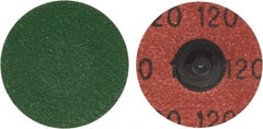 Merit Abrasives - 1-1/2" Disc Diam, 120 Grit, Zirconia Alumina Quick Change Disc - Type R Attaching System, Coated, Blue, Fine Grade, 30,000 RPM, R801 Series - Exact Tooling