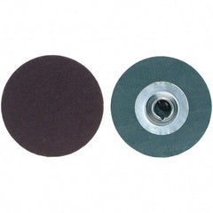 Merit Abrasives - 2" Disc Diam, 80 Grit, Aluminum Oxide Quick Change Disc - Type S Attaching System, Coated, Medium Grade, 30,000 RPM, R228 Series - Exact Tooling