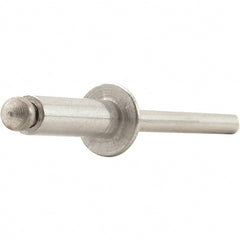 STANLEY Engineered Fastening - Size 8 Dome Head Aluminum Open End Blind Rivet - Steel Mandrel, 0.626" to 3/4" Grip, 1/4" Head Diam, 0.257" to 0.261" Hole Diam, 0.153" Body Diam - Exact Tooling