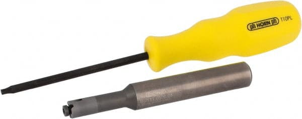 HORN - Internal, Neutral Cut, BU111, 0.091" Max Depth of Cut, 1/8" Groove Width, Indexable Grooving Toolholder - 1/2" Shank Width, 3.74" OAL, Through Coolant - Exact Tooling