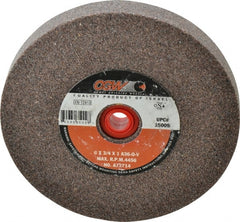 Camel Grinding Wheels - 36 Grit Aluminum Oxide Bench & Pedestal Grinding Wheel - 6" Diam x 1" Hole x 3/4" Thick, 4456 Max RPM, O Hardness, Very Coarse Grade , Vitrified Bond - Exact Tooling