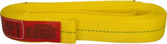 Lift-All - 12' Long x 2" Wide, 6,400 Lb Vertical Capacity, 1 Ply, Polyester Web Sling - 5,000 Lb Choker Capacity, Yellow - Exact Tooling