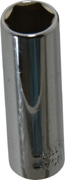 Blackhawk by Proto - 1/4" Drive, Deep Hand Socket - 6 Points, 1-15/16" OAL, Chrome Finish - Exact Tooling