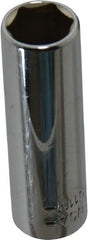 Blackhawk by Proto - 1/4" Drive, Deep Hand Socket - 6 Points, 1-15/16" OAL, Chrome Finish - Exact Tooling