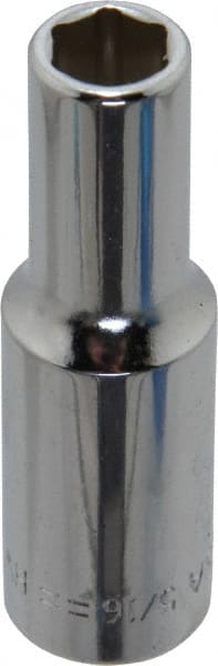 Blackhawk by Proto - 5/16", 3/8" Drive, Deep Hand Socket - 6 Points, 1-13/16" OAL, Chrome Finish - Exact Tooling