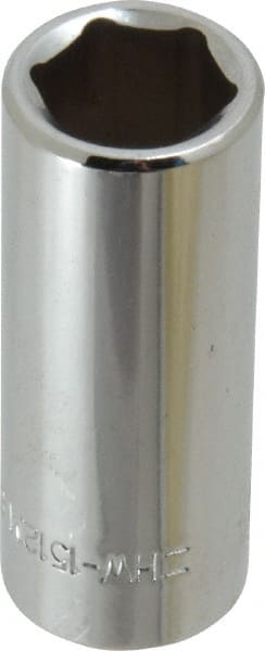 Blackhawk by Proto - 3/8" Drive, Deep Hand Socket - 6 Points, 1-13/16" OAL, Chrome Finish - Exact Tooling