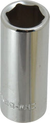 Blackhawk by Proto - 3/8" Drive, Deep Hand Socket - 6 Points, 1-13/16" OAL, Chrome Finish - Exact Tooling