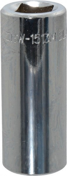 Blackhawk by Proto - 3/8" Drive, Deep Hand Socket - 6 Points, 1-13/16" OAL, Chrome Finish - Exact Tooling