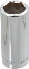Blackhawk by Proto - 11/16", 3/8" Drive, Deep Hand Socket - 6 Points, 2-13/64" OAL, Chrome Finish - Exact Tooling