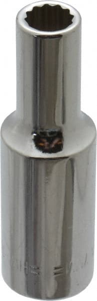 Blackhawk by Proto - 3/8" Drive, Deep Hand Socket - 12 Points, 2-7/64" OAL, Chrome Finish - Exact Tooling