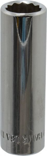 Blackhawk by Proto - 3/8" Drive, Deep Hand Socket - 12 Points, 1-13/16" OAL, Chrome Finish - Exact Tooling