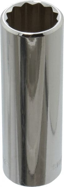 Blackhawk by Proto - 3/8" Drive, Deep Hand Socket - 12 Points, 2-3/4" OAL, Chrome Finish - Exact Tooling
