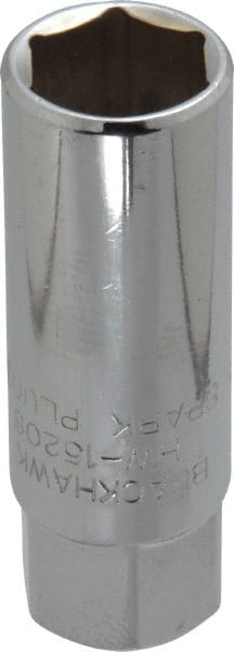Blackhawk by Proto - 5/8", 3/8" Drive, Spark Plug Hand Socket - 6 Points, 2-1/2" OAL, Chrome Finish - Exact Tooling
