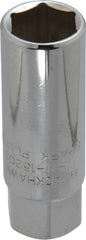Blackhawk by Proto - 5/8", 3/8" Drive, Spark Plug Hand Socket - 6 Points, 2-1/2" OAL, Chrome Finish - Exact Tooling