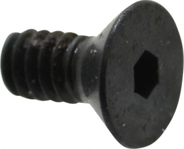 Camcar - #2-56 UNC Hex Socket Drive, 82° Flat Screw - Alloy Steel, Black Oxide Finish, Fully Threaded, 3/16" OAL - Exact Tooling