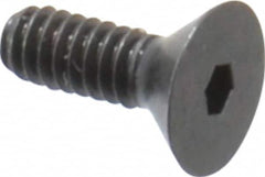 Camcar - #2-56 UNC Hex Socket Drive, 82° Flat Screw - Alloy Steel, Black Oxide Finish, Fully Threaded, 1/4" OAL - Exact Tooling