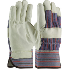‎87-1563/XL Grain Leather Palm Gloves - Top Grain Cowhide - Gunn Cut - Reg. Grade - Rubberized SC - Exact Tooling